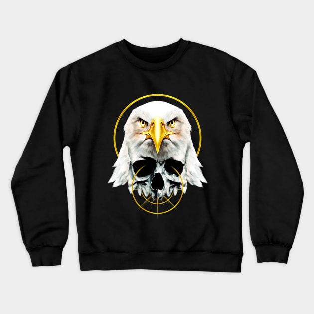 Golden dark Bald Eagle head Crewneck Sweatshirt by Mang Kumis